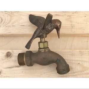 SOLD Vintage Solid Brass Hummingbird Spigot